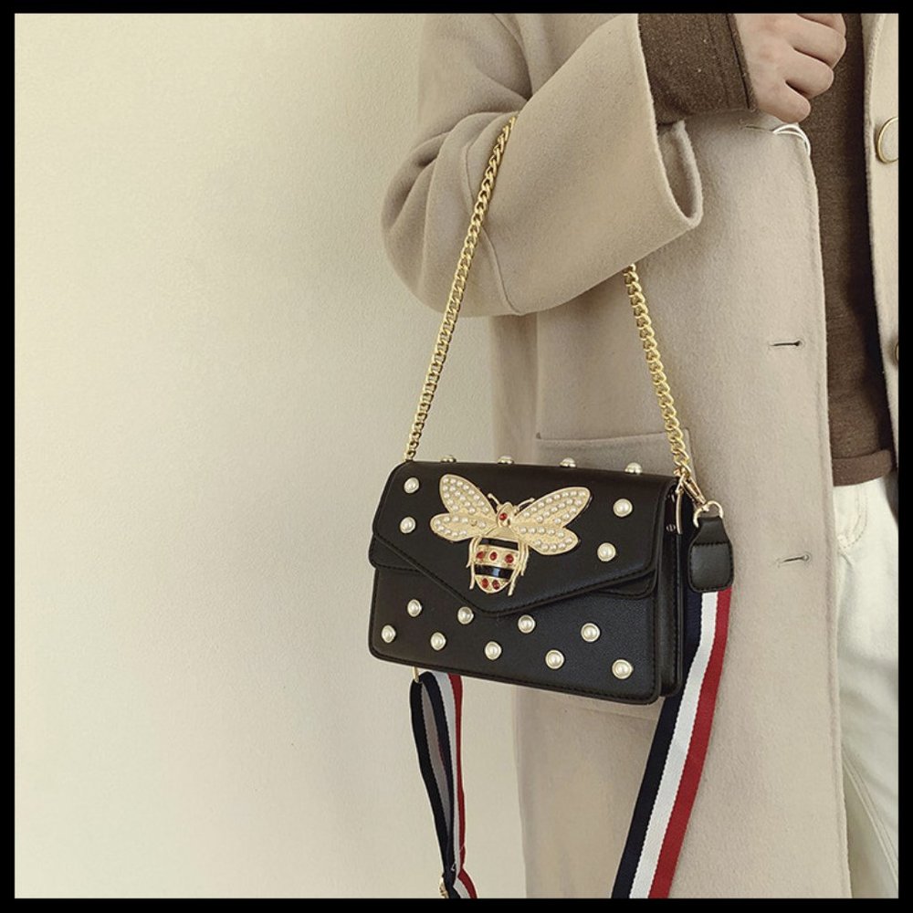 NEW AVA Pearl Bee Shoulder Bag Crossbody - Picture 4 of 14